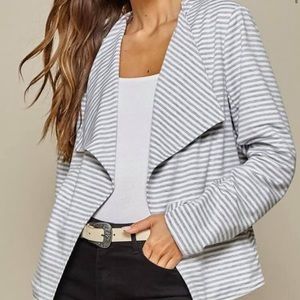 Women’s Grey/White Stretch Knit Jacket Size S